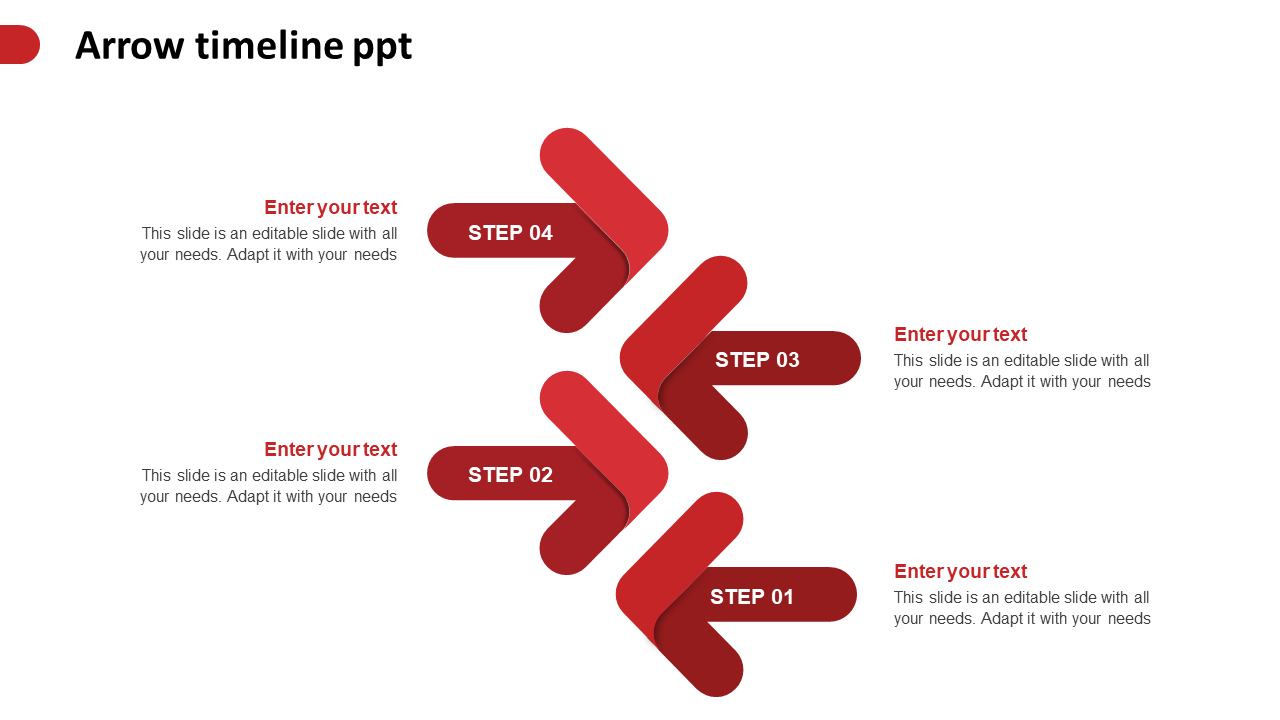 Free - Effective Arrow Timeline PPT With Four Nodes Slide Model